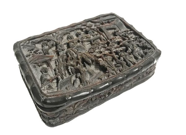 EXPORT CARVED TORTOISESHELL SNUFF BOX, QING DYNASTY, 19TH CENTURY