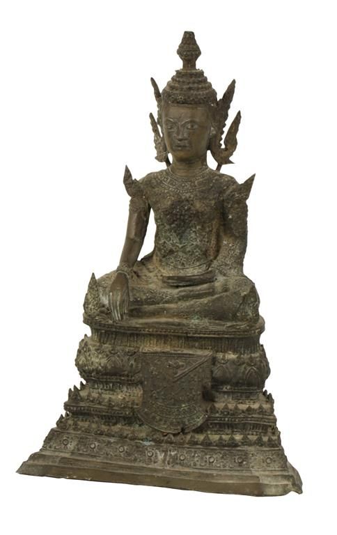 BRONZE FIGURE OF A SEATED BUDDHA, THAILAND