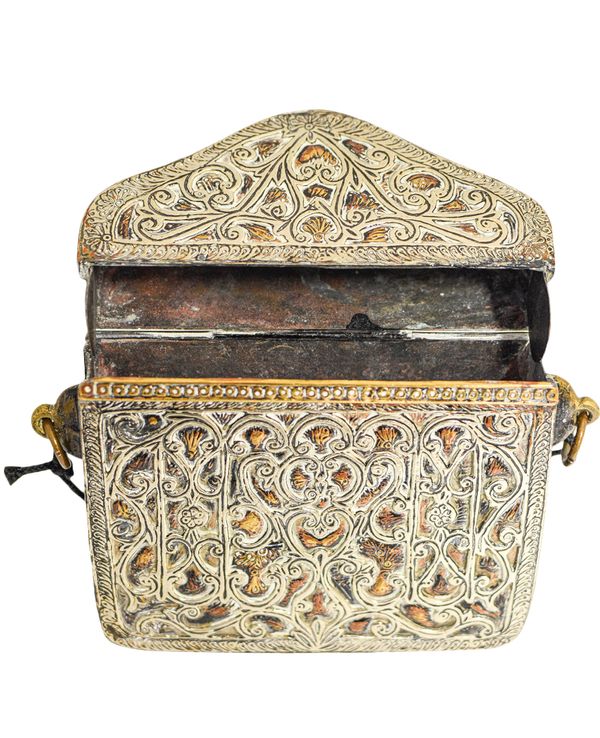 MORROCAN BRASS AND SILVERED-METAL QURAN COVER, LATE 19TH / EARLY 20TH CENTURY