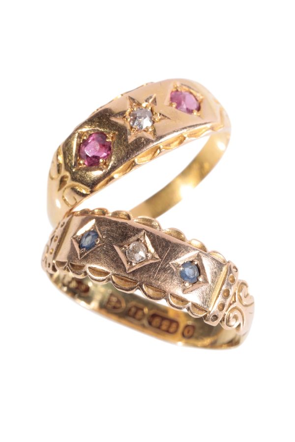 RUBY AND DIAMOND GYPSY STYLE RING