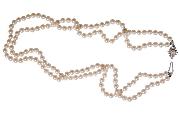 DOUBLE STRAND CULTURED PEARL NECKLACE