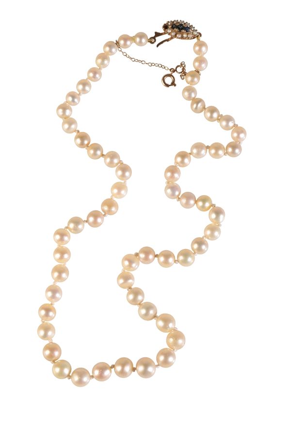 SINGLE STRAND CULTURED PEARL NECKLACE