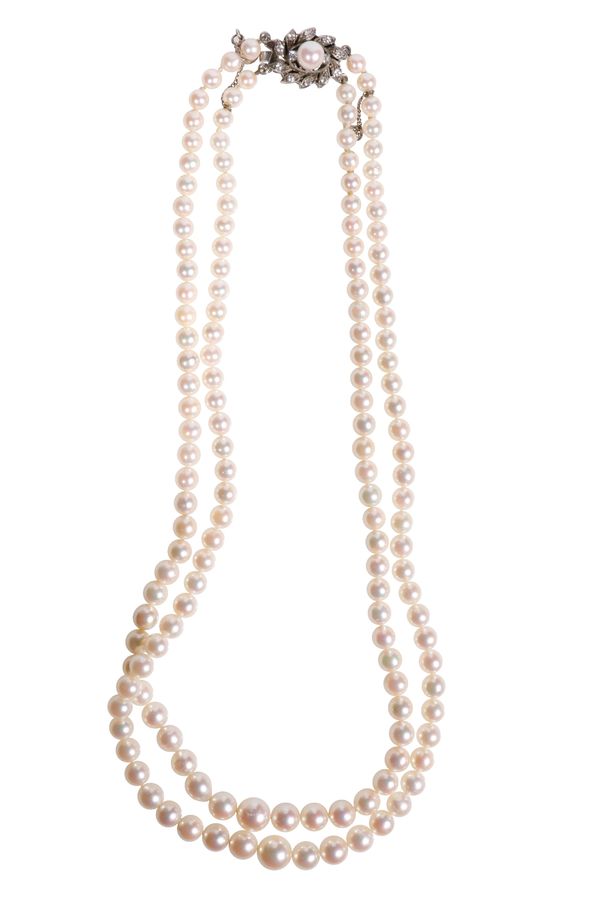 DOUBLE STRAND CULTURED PEARL NECKLACE