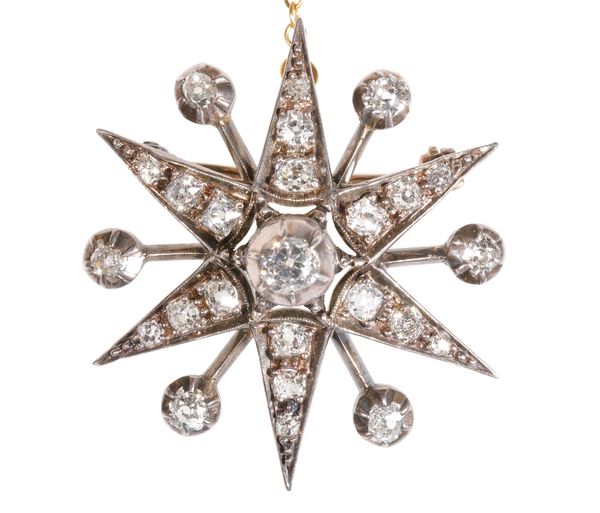 VICTORIAN DIAMOND STAR BROOCH