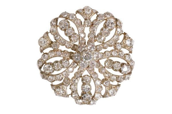 VICTORIAN DIAMOND CLUSTER BROOCH