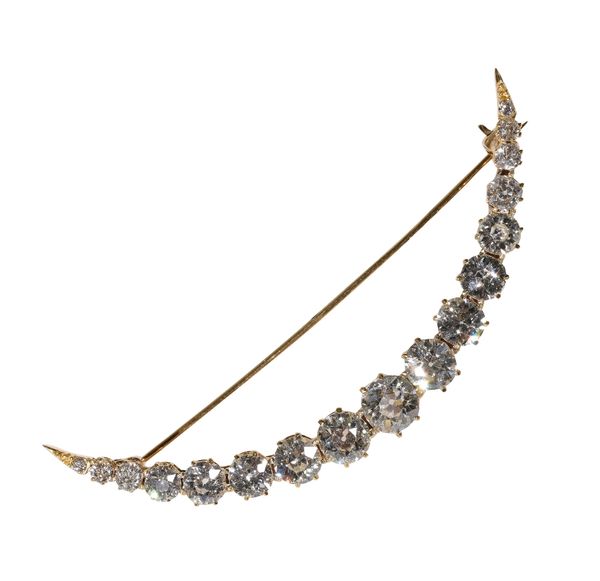 DIAMOND CRESCENT BROOCH