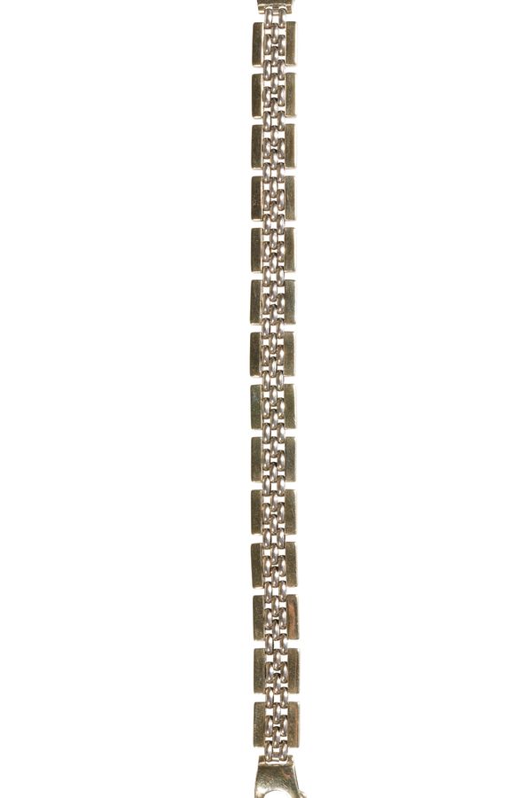 YELLOW GOLD LINE AND CHAIN LINK BRACELET