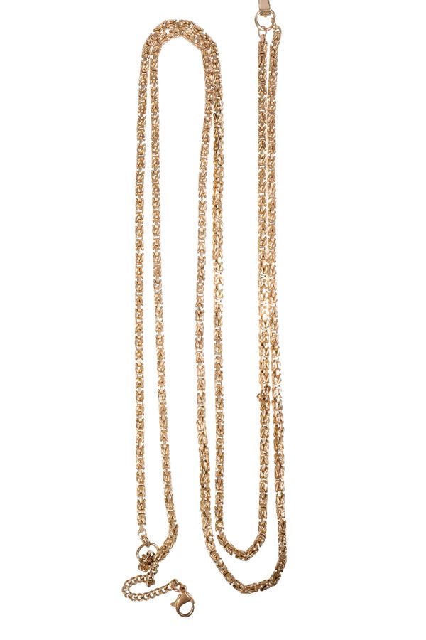 9CT GOLD BOX-LINK DOUBLE STRAND NECKLACE