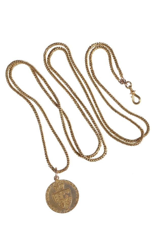 GEO III GOLD GUINEA MOUNTED AS A PENDANT