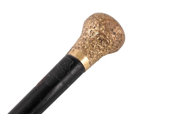 VICTORIAN GOLD CAPPED WALKING CANE