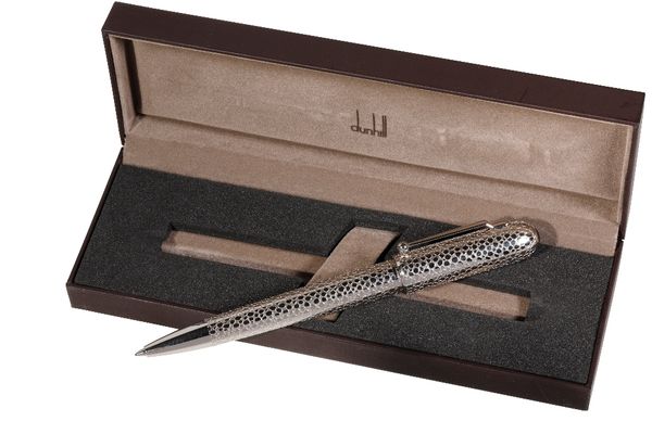 DUNHILL: A "SIDECAR" SILVER PLATED BALLPOINT PEN