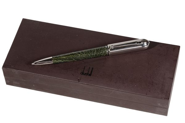 DUNHILL: A "SIDECAR" GREEN LIZARD BALLPOINT PEN