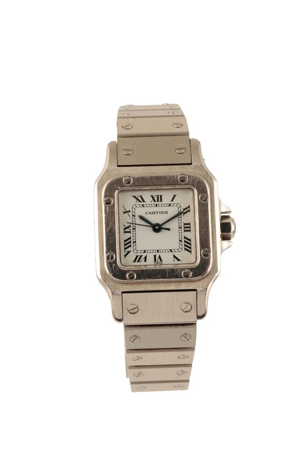 CARTIER TANK LADY'S STAINLESS STEEL BRACELET WATCH