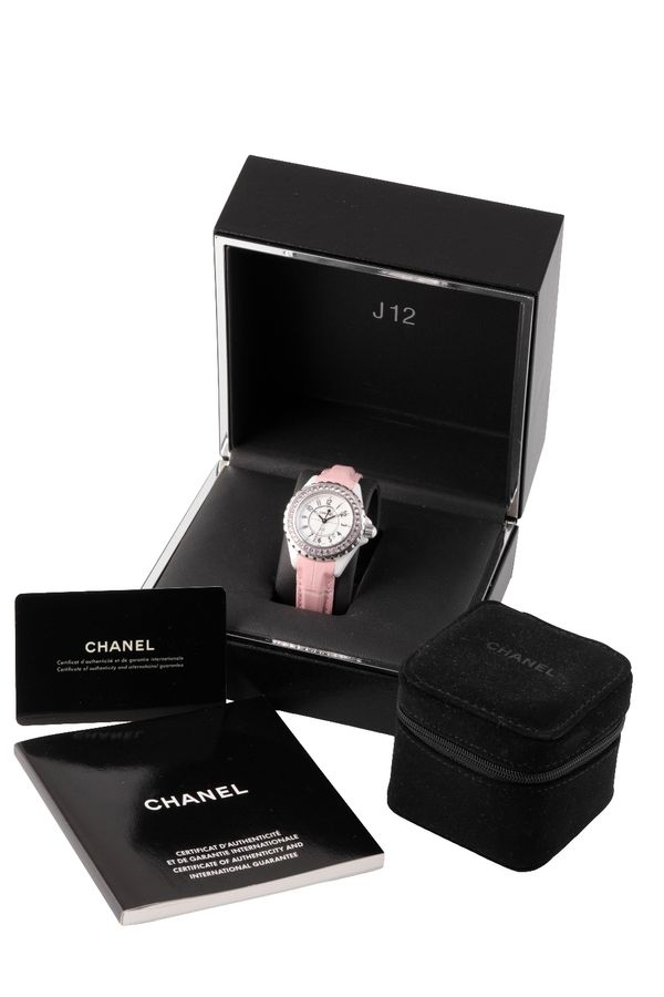 CHANEL J12 LADY'S CERAMIC AND STAINLESS STEEL WRISTWATCH