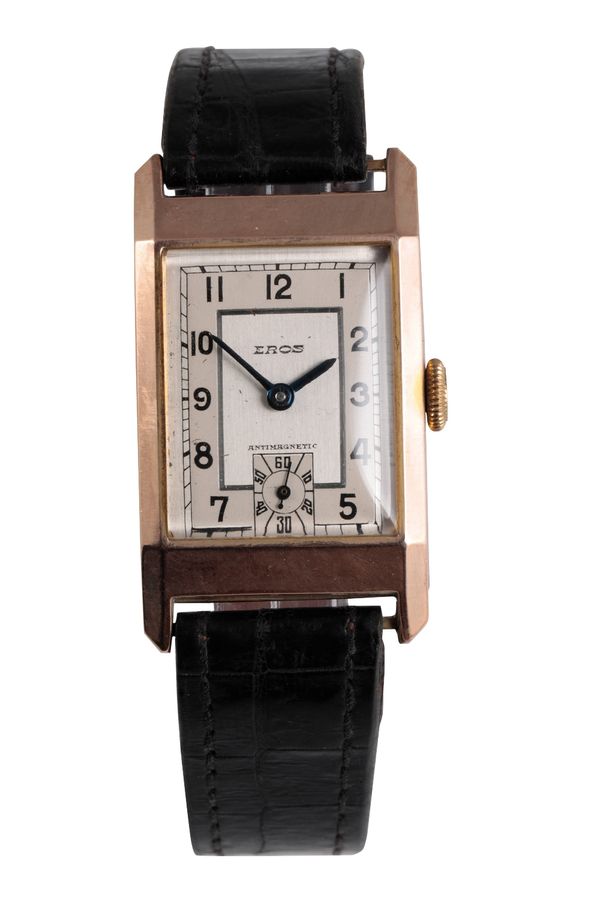 EROS 9CT GOLD GENTLEMAN'S WRISTWATCH