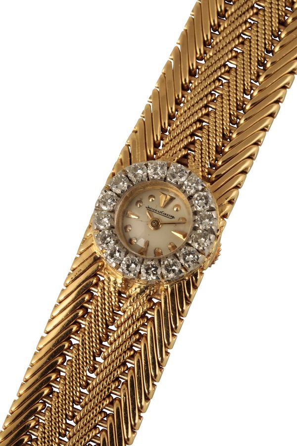 JAEGER LE-COULTRE 18CT GOLD LADY'S BRACELET WATCH