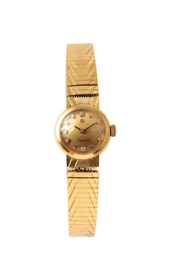 OMEGA LADYMATIC 18CT GOLD BRACELET WATCH