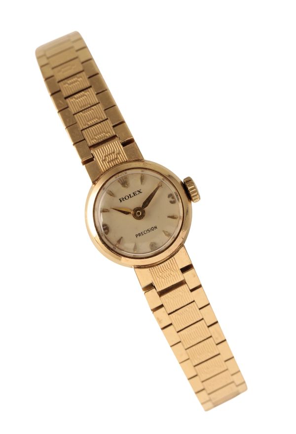 ROLEX PRECISION 9 CT GOLD LADY'S BRACELET WATCH