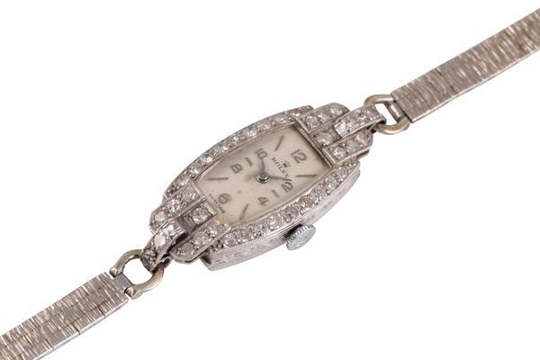 ROLEX 9CT WHITE GOLD AND DIAMOND COCKTAIL BRACELET WATCH