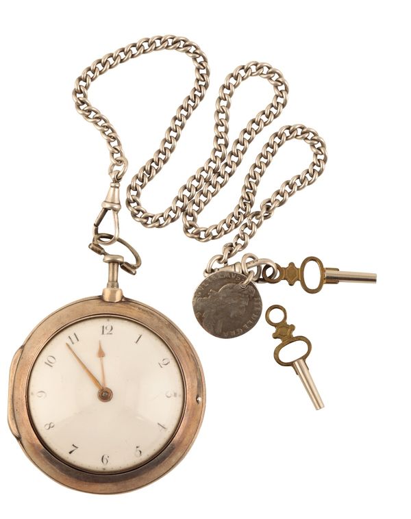 J. THOMPSON: GENTLEMAN'S SILVER PEAR-CASED POCKET WATCH