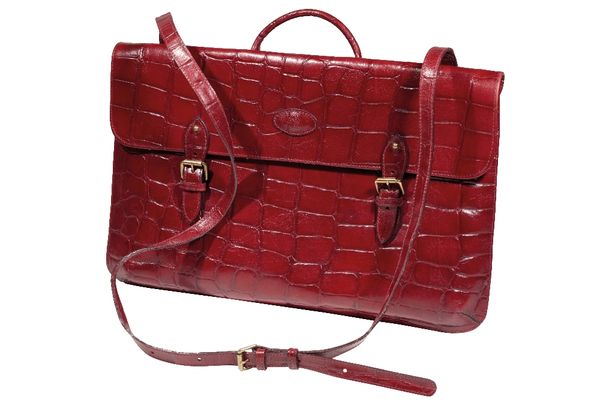 MULBERRY RED CONGO LEATHER SATCHEL BRIEFCASE DOCUMENT HOLDER