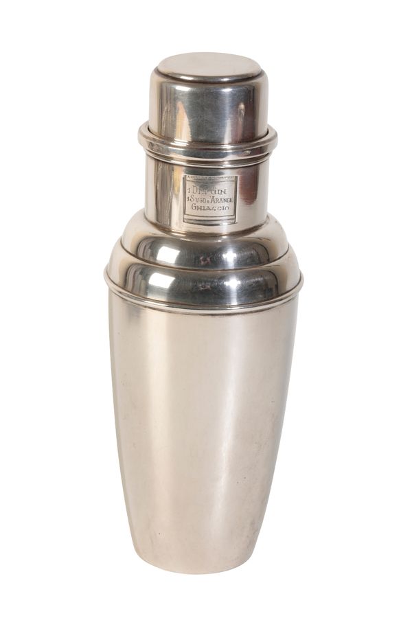 SILVER ART DECO STYLE COCKTAIL SHAKER