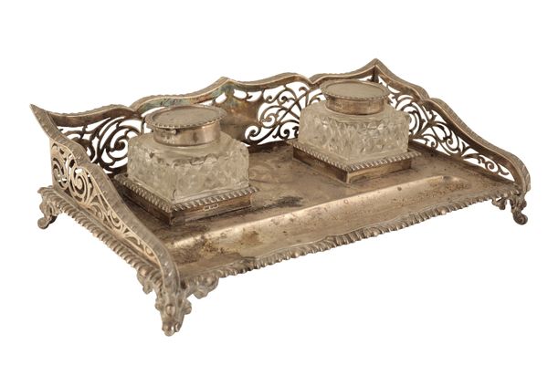 SILVER INKSTAND, by John Rodgers & Co, Sheffield