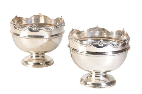 PAIR OF MATCHED SILVER ROSE BOWLS