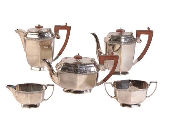 FIVE-PIECE SILVER TEA AND COFFEE SET