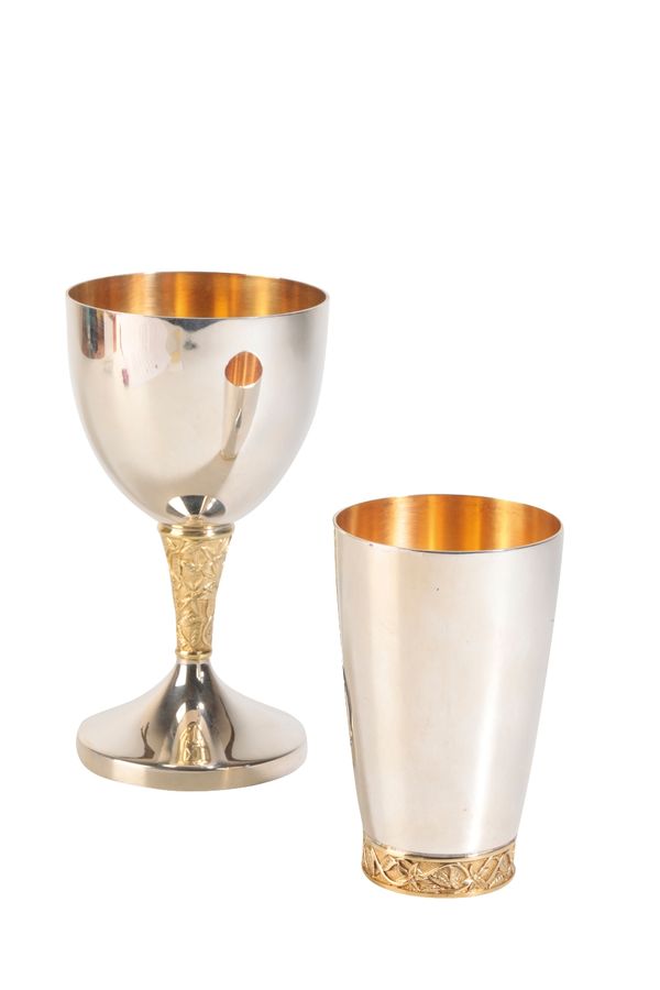 CONTEMPORARY PARCEL-GILT SILVER GOBLET