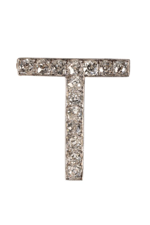 DIAMOND T BAR BROOCH