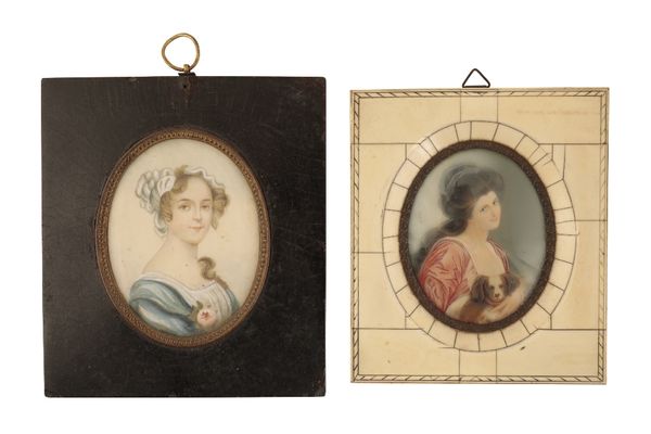 ENGLISH SCHOOL, 18TH CENTURY STYLE miniature portrait of a young woman