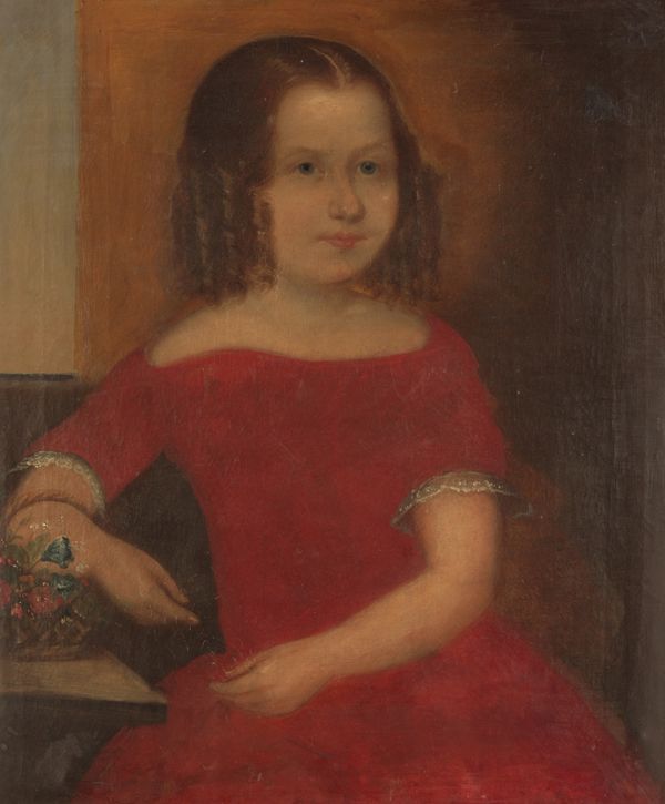 ENGLISH SCHOOL, 19TH CENTURY A primitive style portrait of a young girl 