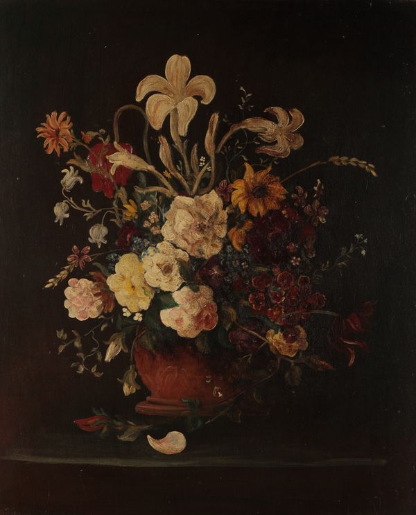 CONTINENTAL SCHOOL Still life study of flowers in a vase