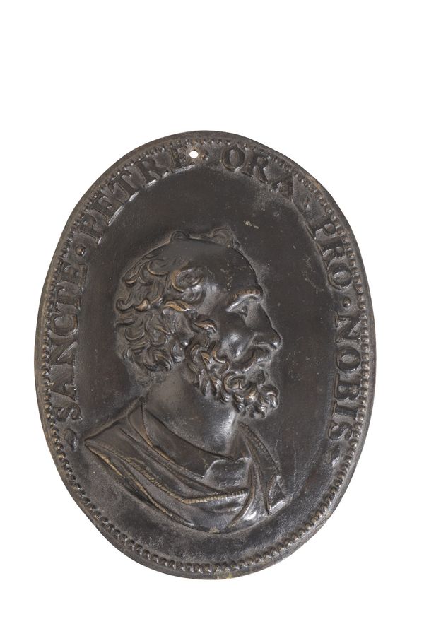 AN ITALIAN BRONZE PROFILE RELIEF OF A BEARDED MAN