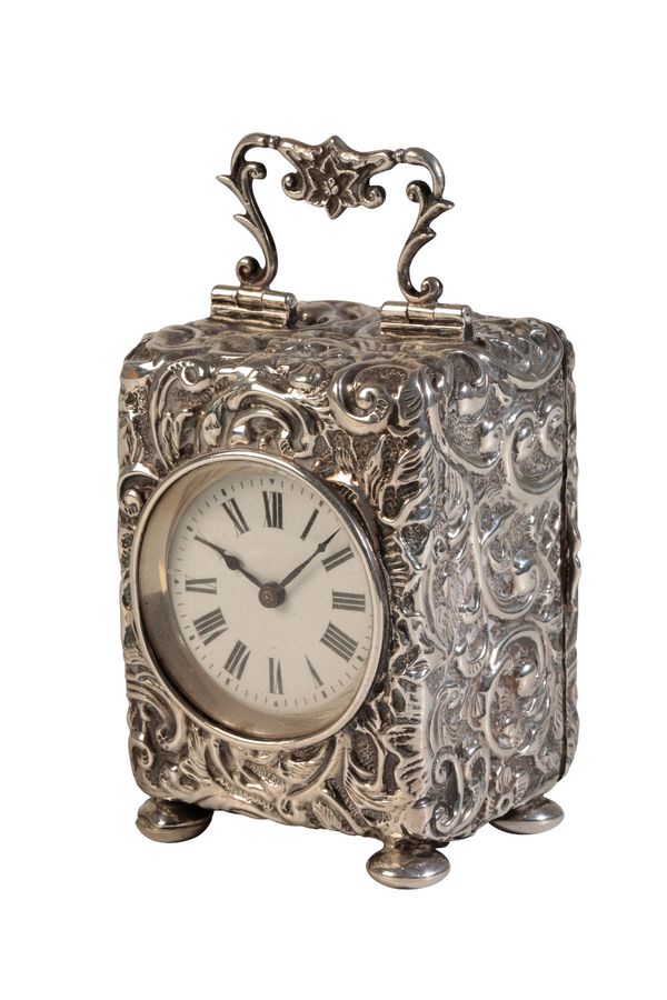 VICTORIAN SILVER CARRIAGE CLOCK