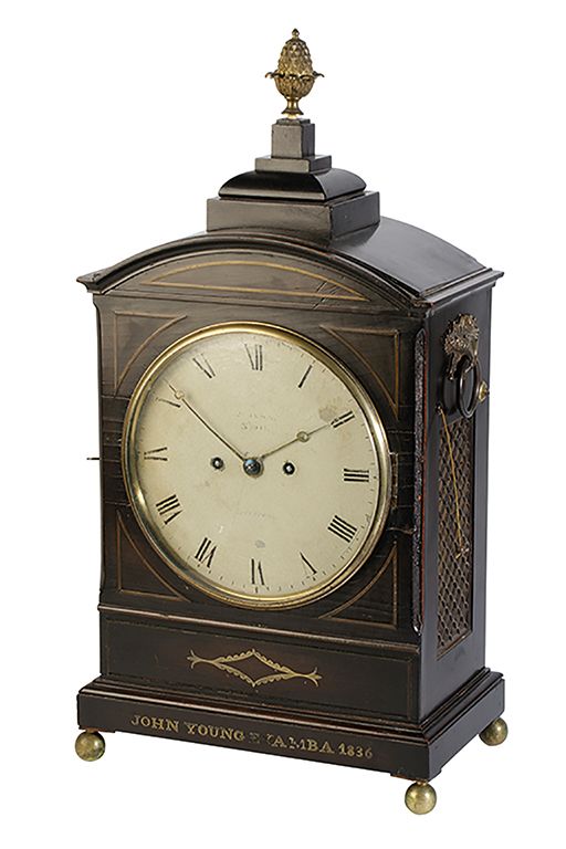 REGENCY MAHOGANY BRACKET CLOCK