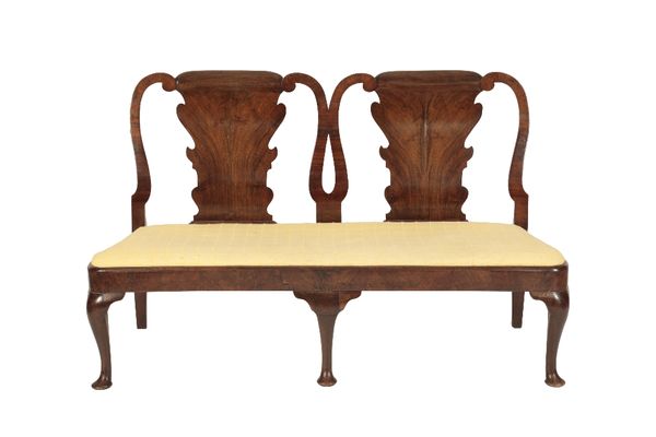 GEORGE II WALNUT TWIN CHAIR BACK SETTEE