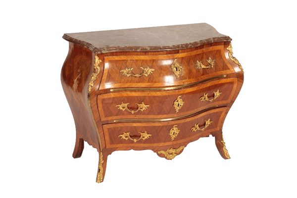 SWEDISH ORMOLU-MOUNTED KINGWOOD PARQUETRY COMMODE