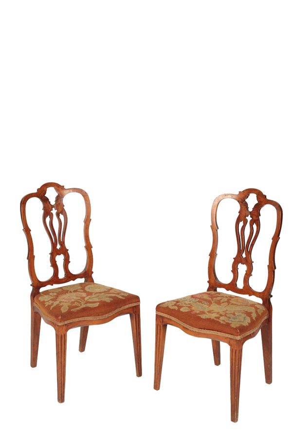 SET OF SIX DUTCH ELM DINING CHAIRS