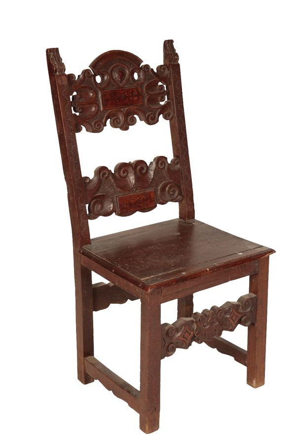 TUSCAN WALNUT AND INTARSIA SIDE CHAIR