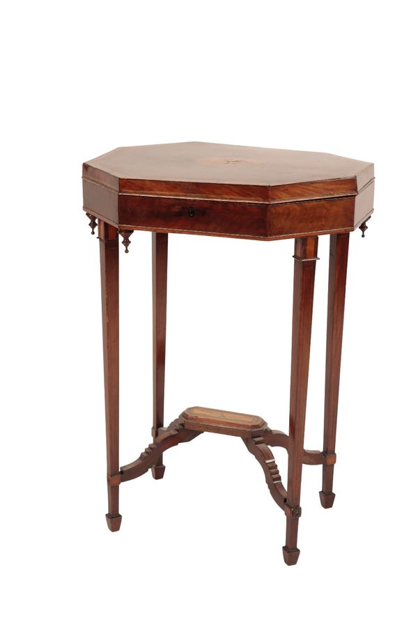 ANGLO-DUTCH MAHOGANY AND MARQUETRY WORK TABLE