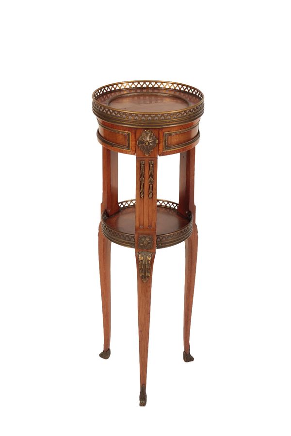 MAHOGANY KINGWOOD AND GILT METAL MOUNTED JARDINIERE STAND IN LOUIS XVI STYLE