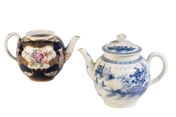 TWO WORCESTER TEAPOTS
