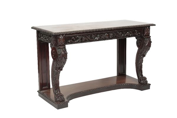 GEORGE IV OR WILLIAM IV MAHOGANY CONSOLE TABLE