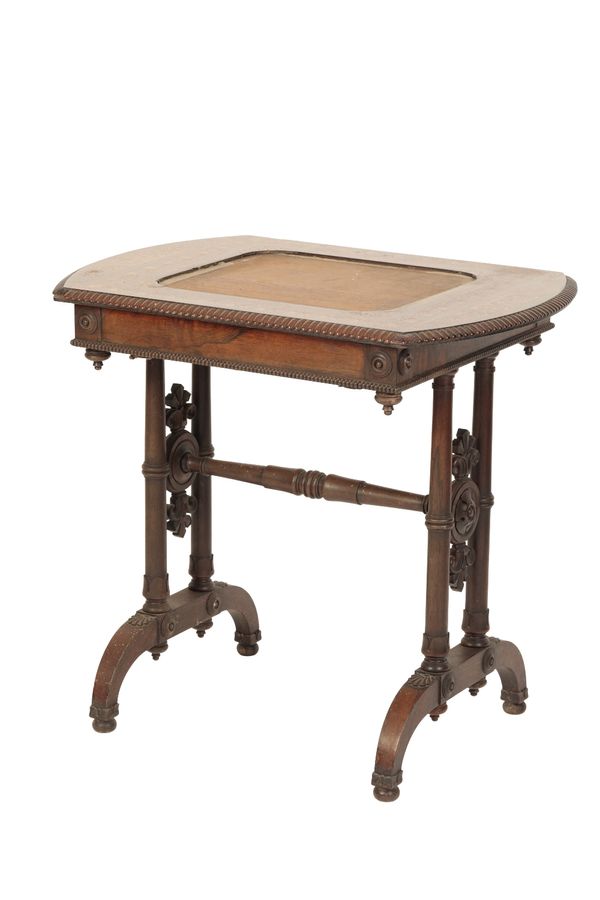 REGENCY OR GEORGE IV ROSEWOOD AND MARQUETRY WRITING TABLE