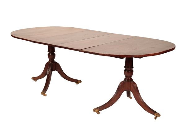 STAINED MAHOGANY D-END DINING TABLE IN REGENCY STYLE