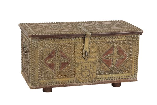 LEVANTINE BRASS STUDDED HARDWOOD CHEST