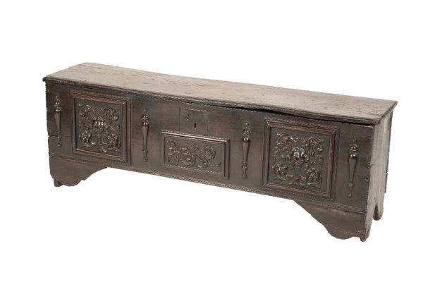 STAINED OAK "SWORD COFFER"