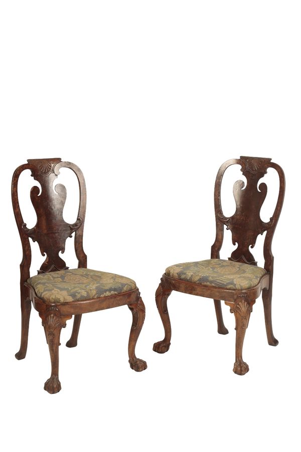 PAIR OF WALNUT SIDE CHAIRS in the manner of Giles Grendy